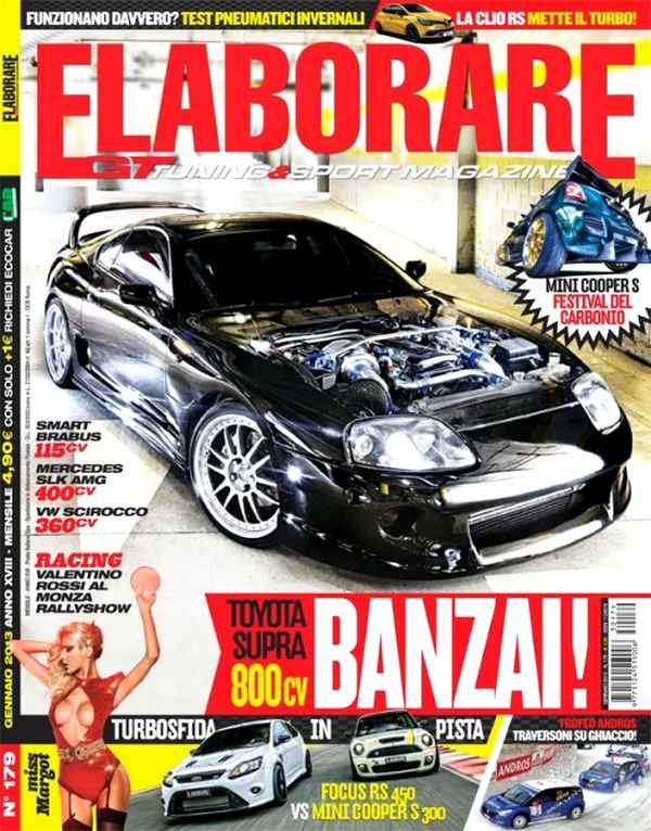 Toyota Supra preparata da Electronic Revolution in copertina sulla rivista Elaborare